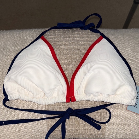 Shade & Shore Other - Shade & Shore Ribbed Triangle America Bikini Top